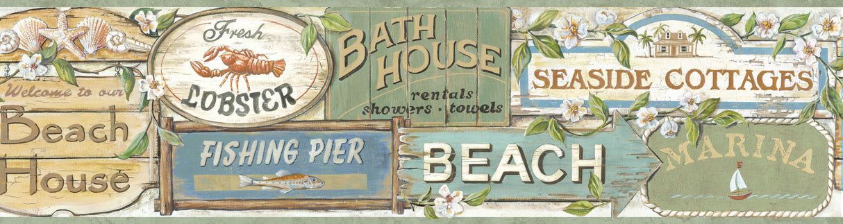 Chesapeake BBC46023B Captain Moss Seaside Signs Portrait Border