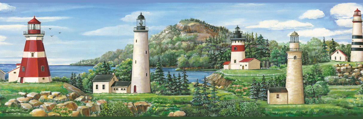 Chesapeake BBC46081B Gilead Green Lake Lighthouse Portrait Border