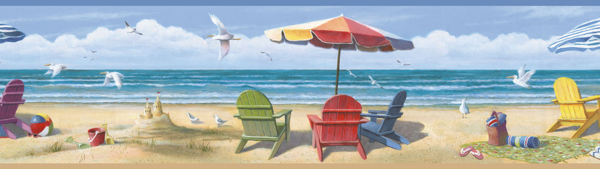 Chesapeake BBC46091B Lori Blue Summer Beach Portrait Border