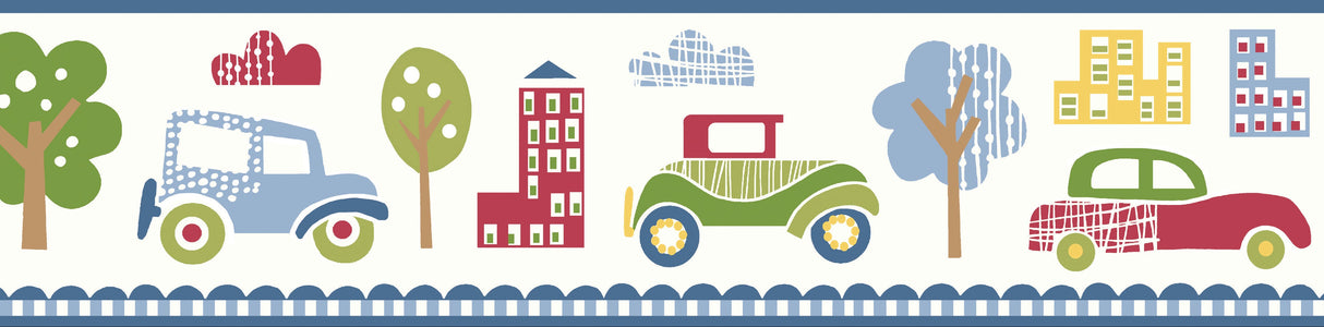 Chesapeake BBC46341B Gatsby Blue City Scape Trail Border