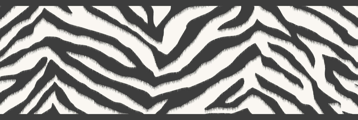 Chesapeake BBC46421B Mia Black Faux Zebra Stripes Border