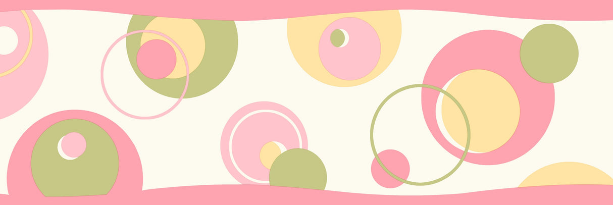 Chesapeake BBC46431B Wobbles Pink Geometric Toss Border