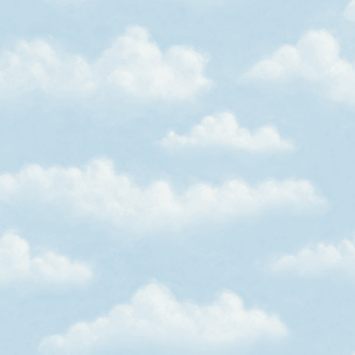 Chesapeake BBC47075 Fluff Blue Faux Puffy Clouds Wallpaper Wallpaper