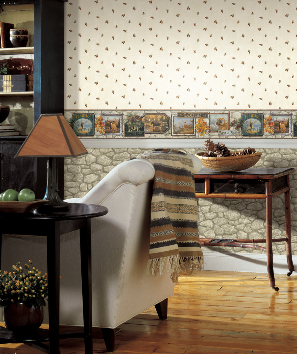 Chesapeake BBC49437 Camelot Grey Faux Boundary Stone Wallpaper Wallpaper