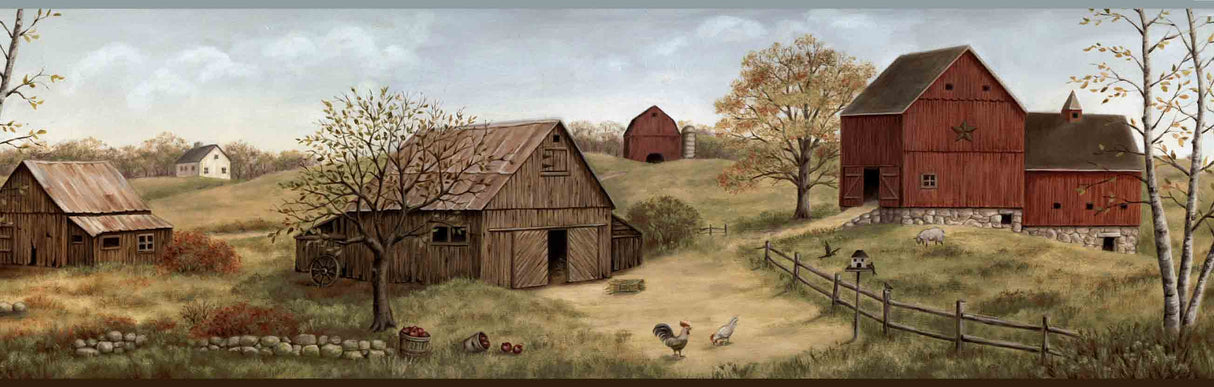 Chesapeake BBC65391B Rolling Green Farmstead Portrait Border