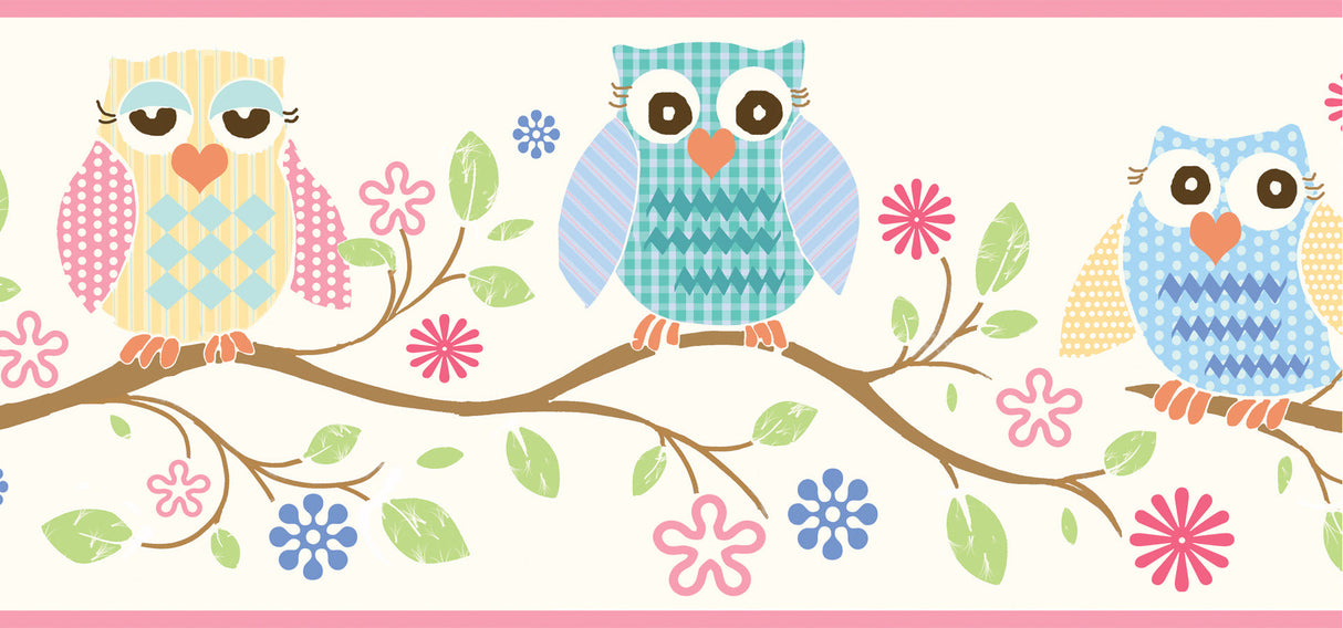 Chesapeake BBC94011B Winnie Pink Wise Owlets Trail Border