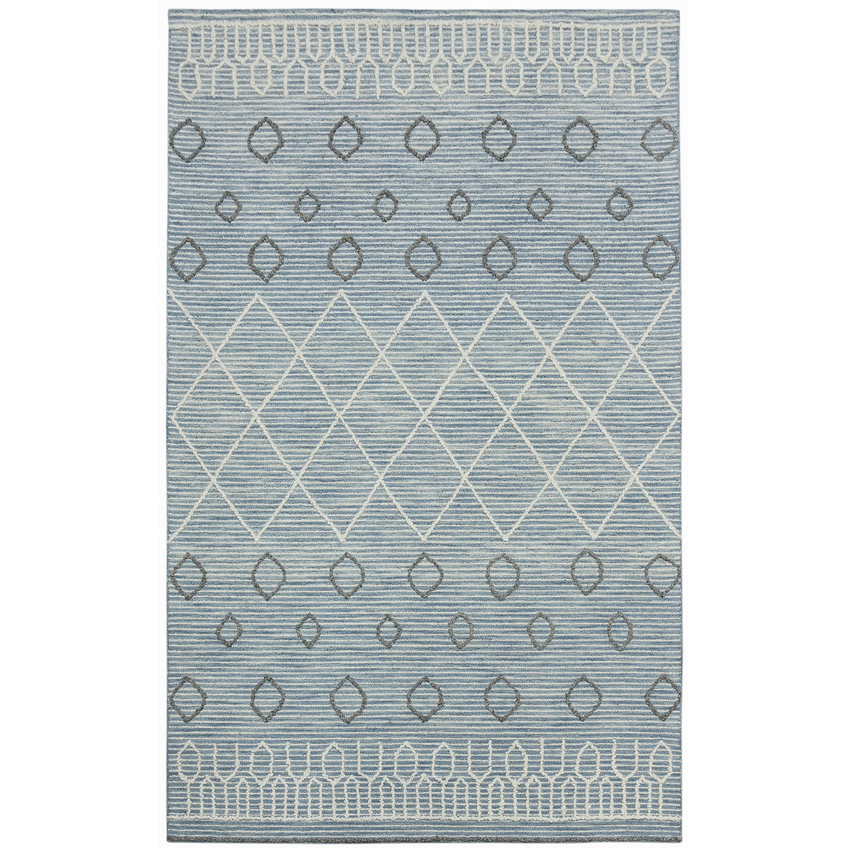 Amer Rugs BER-1 Berlin Farmhouse Geometric /White Area Rug