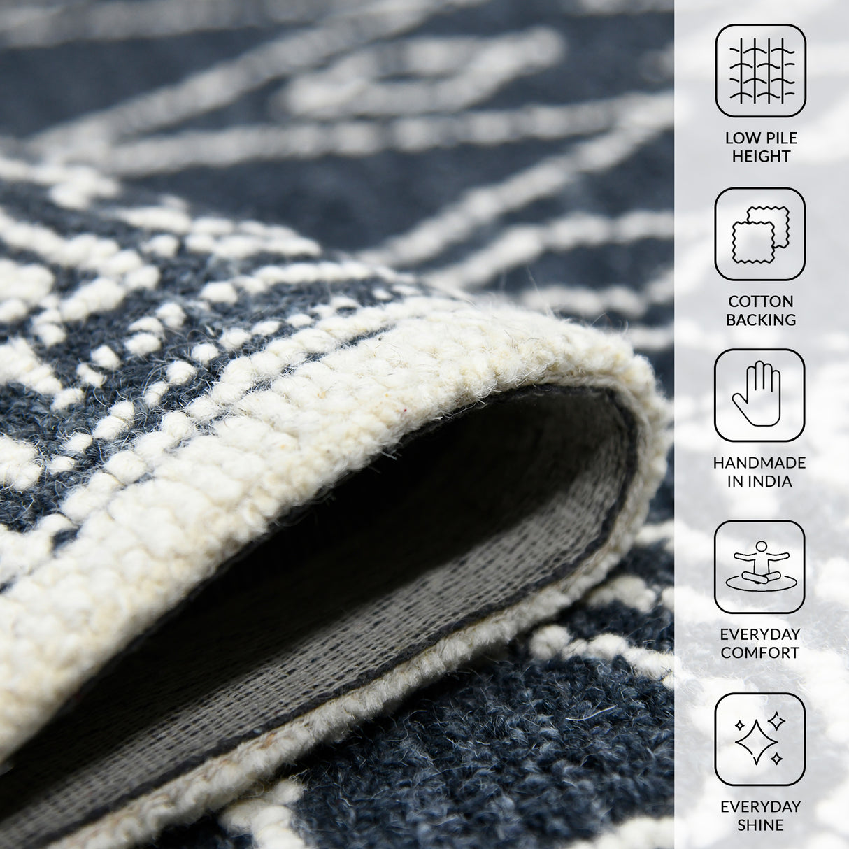 Amer Rugs BER-6 Berlin Farmhouse Geometric /White Area Rug