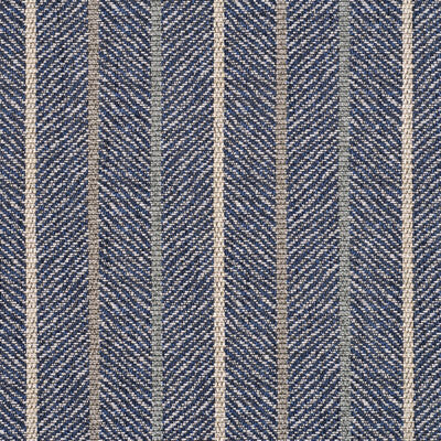 G P & J BAKER BF10396.6.0 SILVERTON STRIPE INDIGO Fabric - Eade's Wallpaper