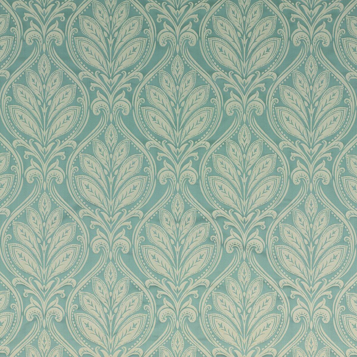 G P & J BAKER BF10492.725.0 RYECOTE DAMASK AQUA Fabric - Eade's Wallpaper
