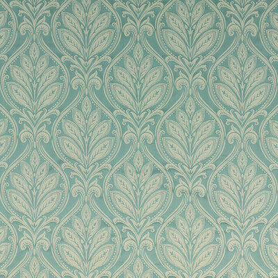 G P & J BAKER BF10492.725.0 RYECOTE DAMASK AQUA Fabric - Eade's Wallpaper