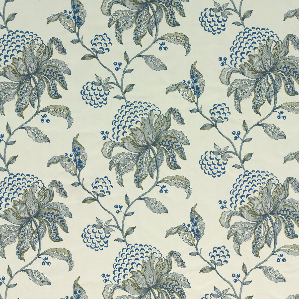 G P & J BAKER BF10501.1.0 SILWOOD INDIGO Fabric - Eade's Wallpaper