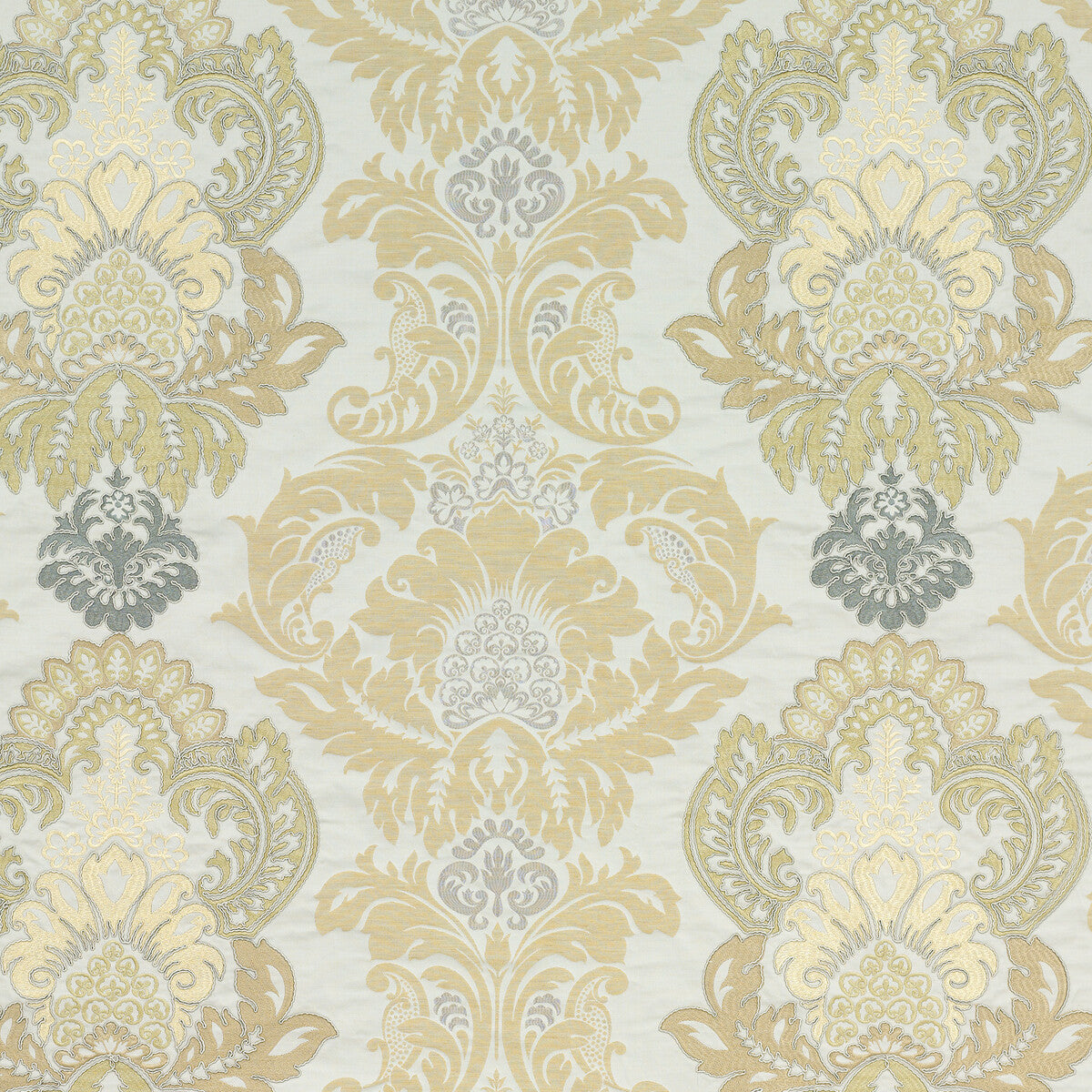G P & J BAKER BF10509.3.0 WATERFORD DAMASK BRONZE/NATURAL Fabric - Eade's Wallpaper