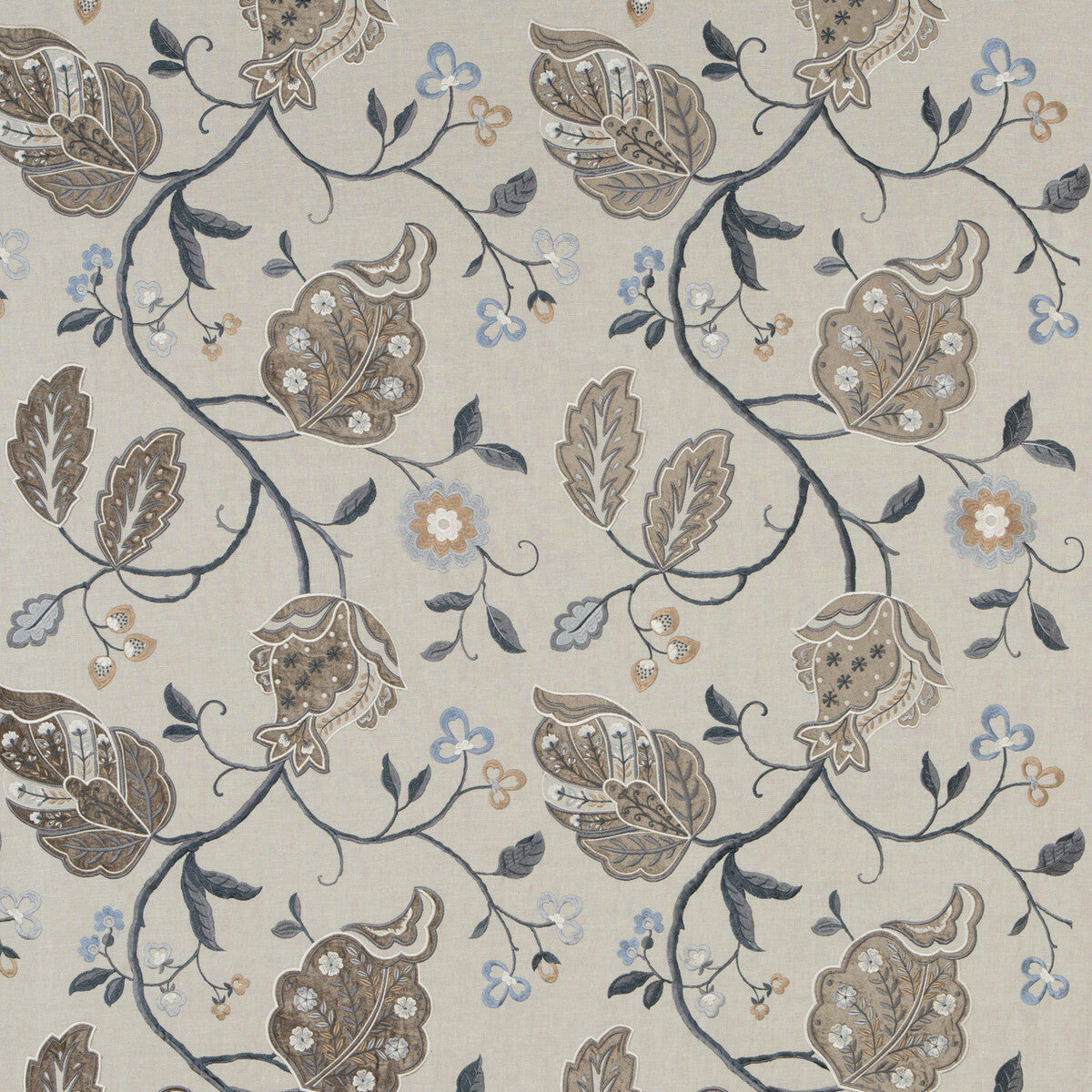 G P & J BAKER BF10531.1.0 CALTHORPE INDIGO Fabric - Eade's Wallpaper