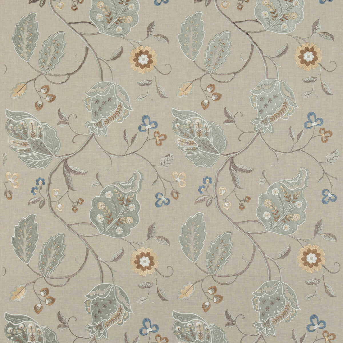 G P & J BAKER BF10531.3.0 CALTHORPE AQUA Fabric - Eade's Wallpaper