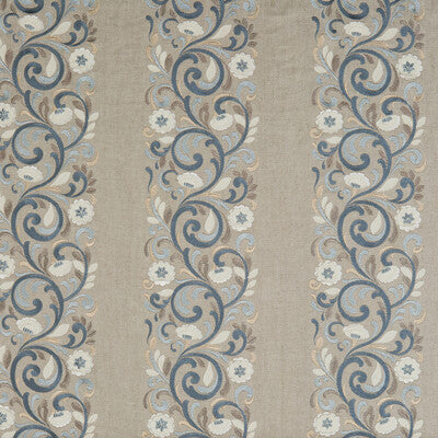 G P & J BAKER BF10538.1.0 LANGDALE INDIGO/SLATE Fabric - Eade's Wallpaper