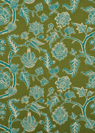 G P & J BAKER BF10586.795.0 KELWAY MOSS/TEAL Fabric - Eade's Wallpaper
