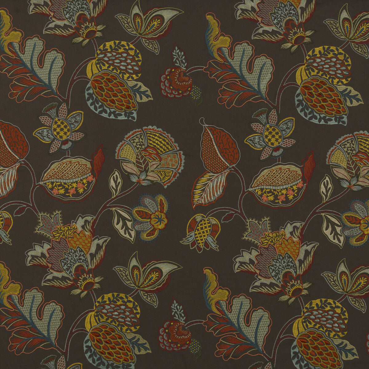 G P & J BAKER BF10659.2.0 AUDLEY AMBER/BRONZE Fabric - Eade's Wallpaper