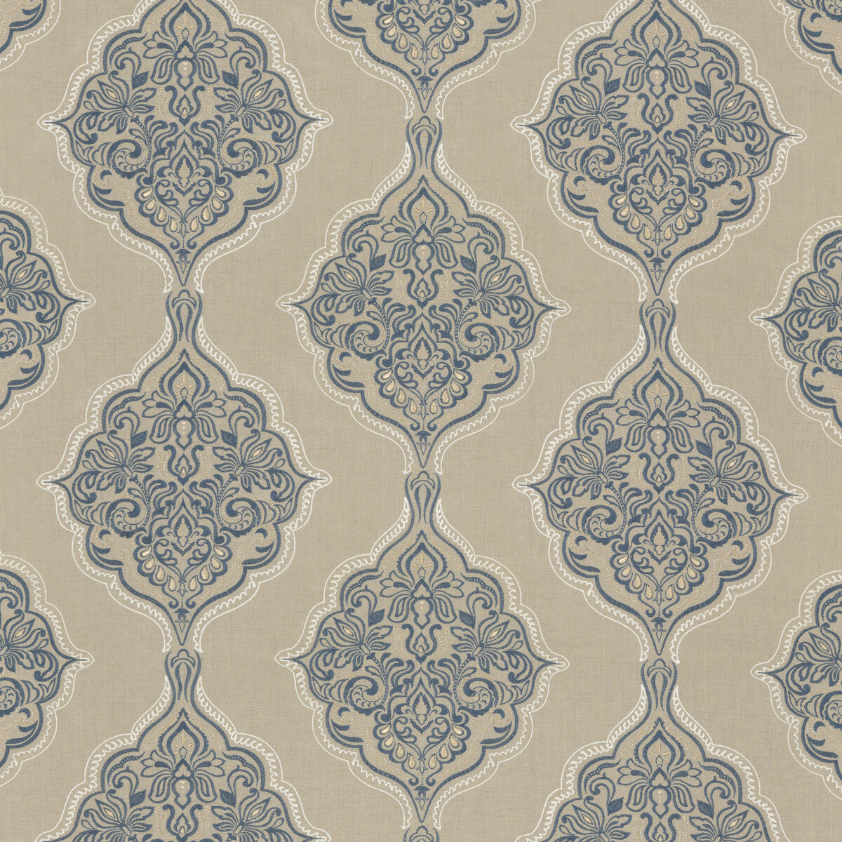 G P & J BAKER BF10767.2.0 MONTACUTE INDIGO Fabric - Eade's Wallpaper