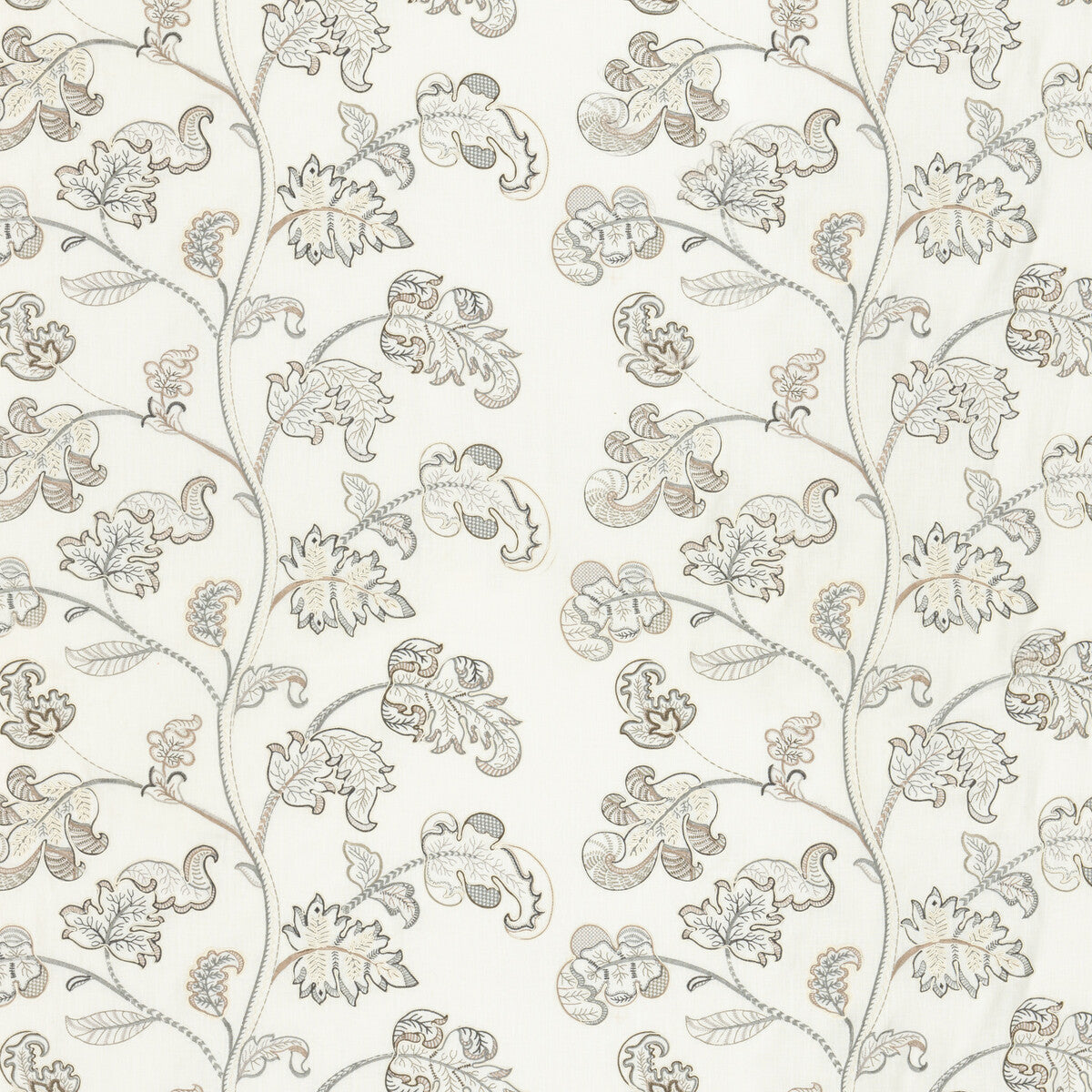 G P & J BAKER BF10769.1.0 ALDERWOOD IVORY/STONE Fabric - Eade's Wallpaper