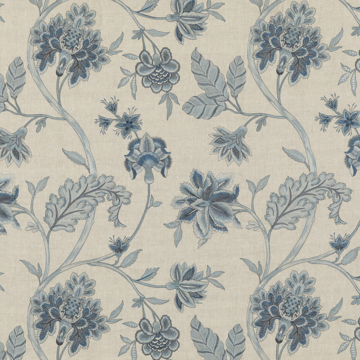 G P & J BAKER BF10904.1.0 ARUNDEL BLUE Fabric - Eade's Wallpaper