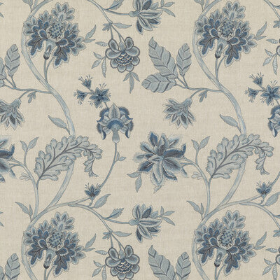 G P & J BAKER BF10904.1.0 ARUNDEL BLUE Fabric - Eade's Wallpaper