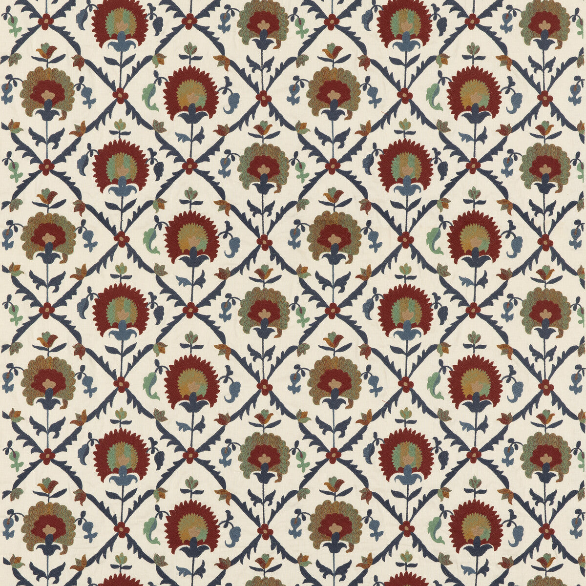 G P & J BAKER BF10905.1.0 WINCHELSEA RED/ BLUE Fabric - Eade's Wallpaper