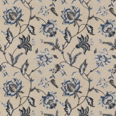 G P & J BAKER BF10906.1.0 ANTIQUE TRAIL INDIGO Fabric - Eade's Wallpaper