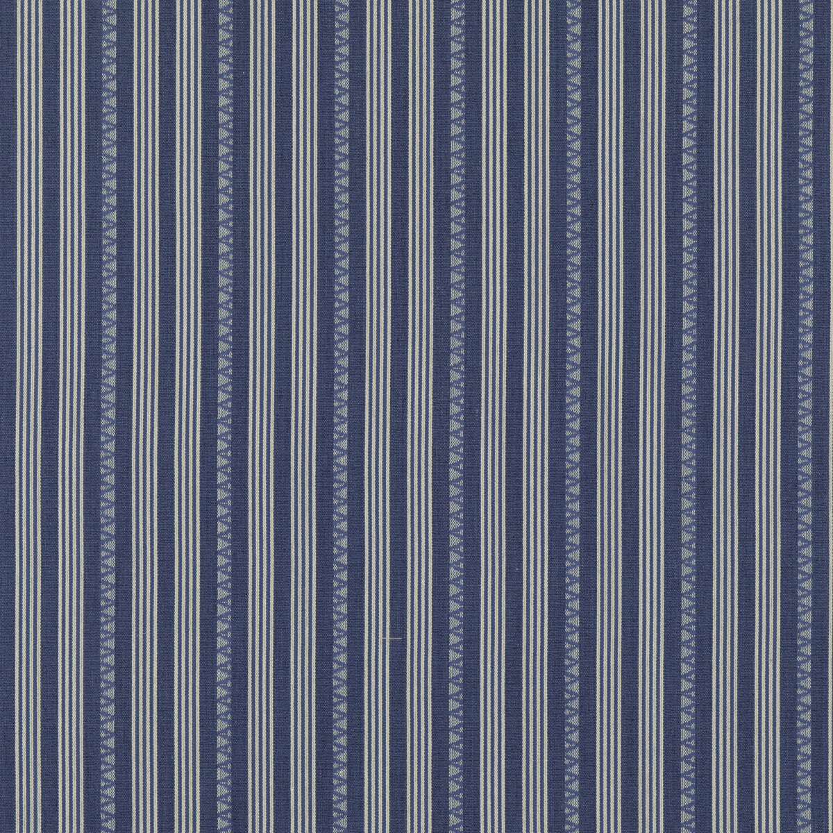 G P & J BAKER BF10911.1.0 KILIM STRIPE BLUE Fabric - Eade's Wallpaper