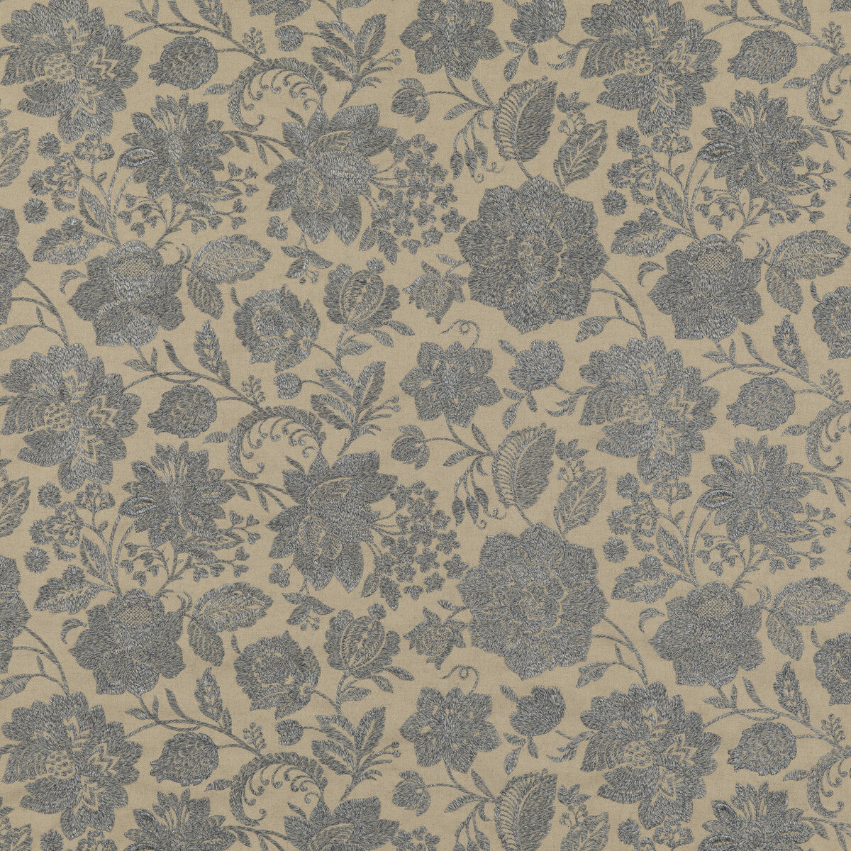 G P & J BAKER BF10918.1.0 BERWICK BLUE Fabric - Eade's Wallpaper