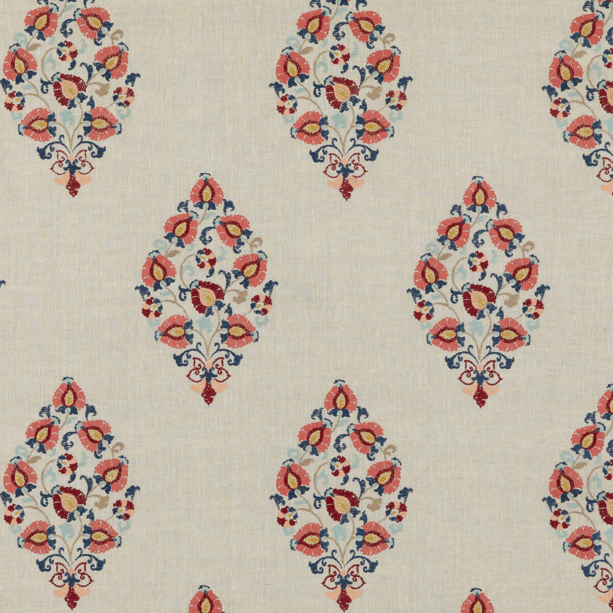 G P & J BAKER BF10923.1.0 WOOTON RED/BLUE Fabric - Eade's Wallpaper