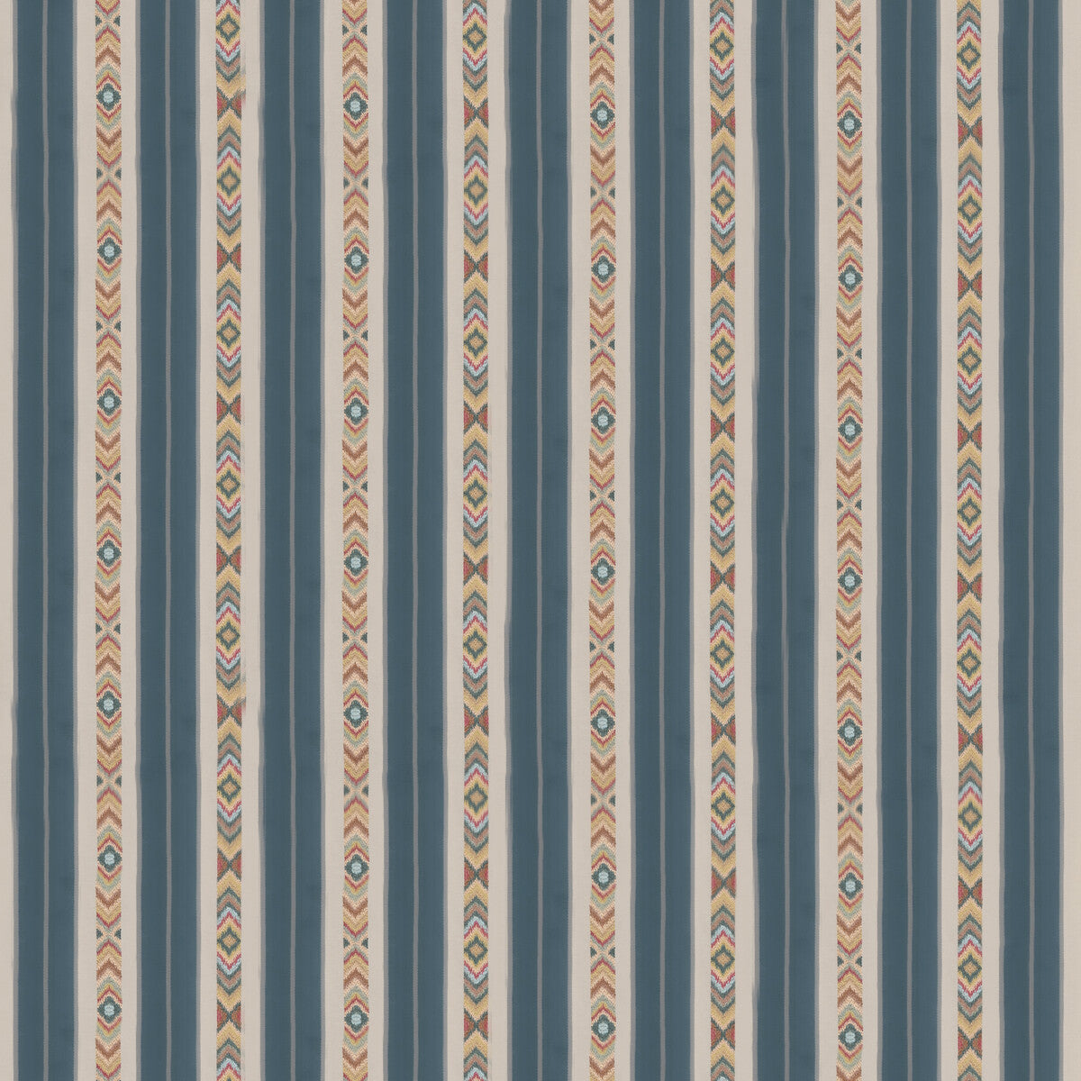 G P & J BAKER BF10943.1.0 ASHLAR STRIPE BLUE Fabric - Eade's Wallpaper
