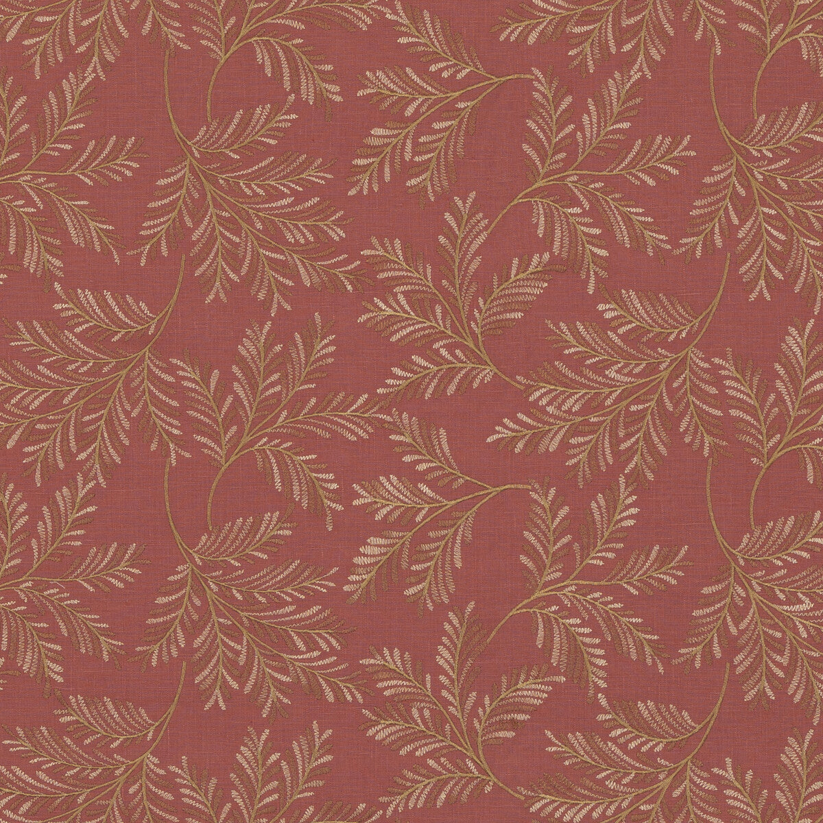 G P & J BAKER BF10945.450.0 CHELSEA FERN RED Fabric - Eade's Wallpaper