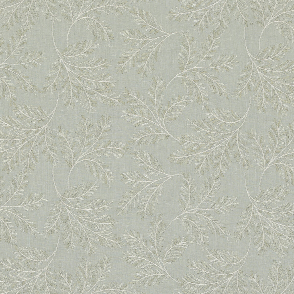 G P & J BAKER BF10945.725.0 CHELSEA FERN AQUA Fabric - Eade's Wallpaper