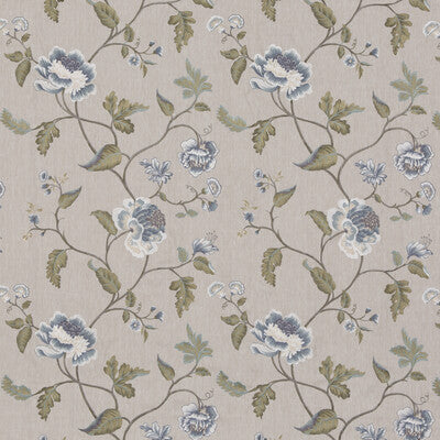 G P & J BAKER BF10951.1.0 LAVENHAM BLUE Fabric - Eade's Wallpaper