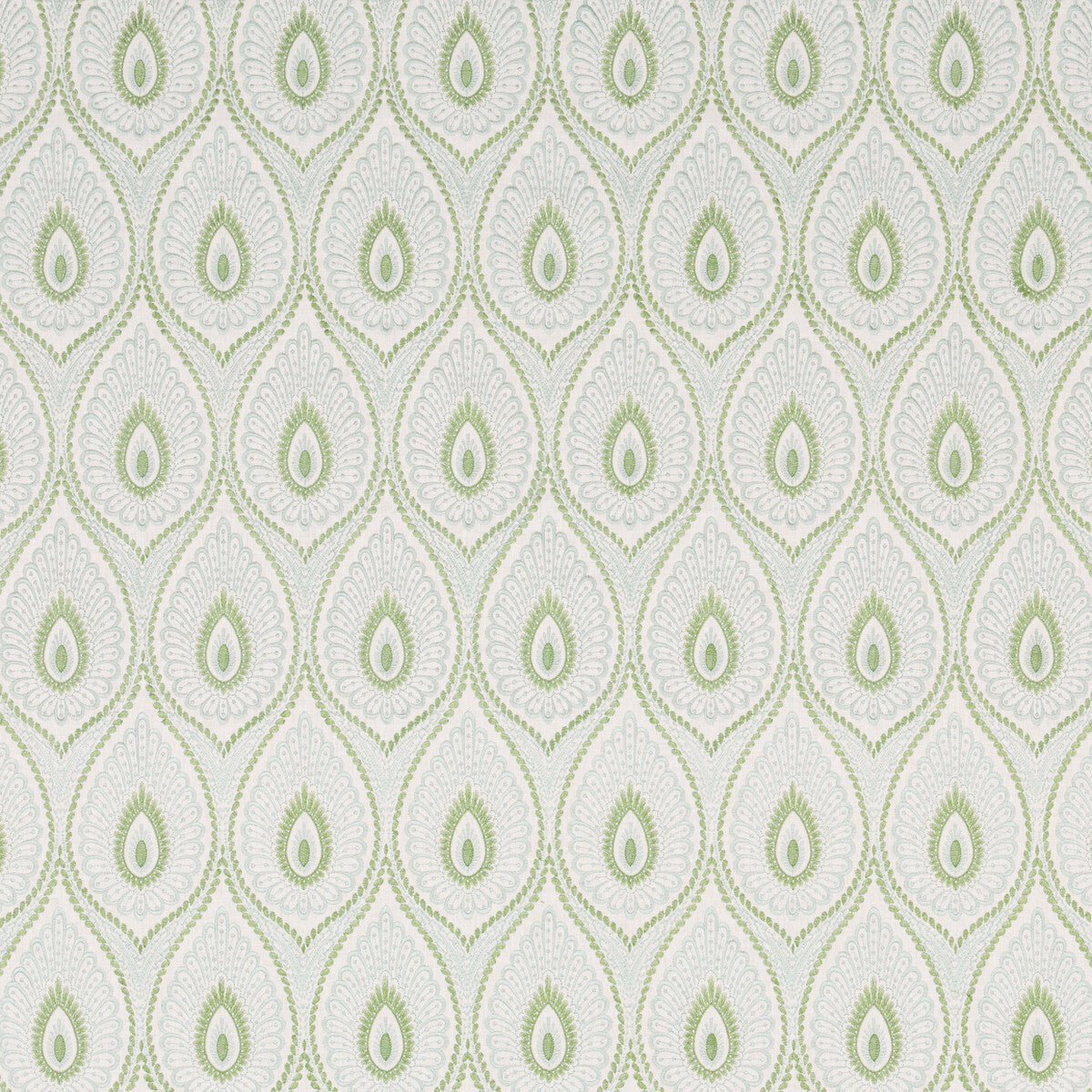 G P & J BAKER BF10955.6.0 ASHMORE AQUA/GREEN Fabric - Eade's Wallpaper