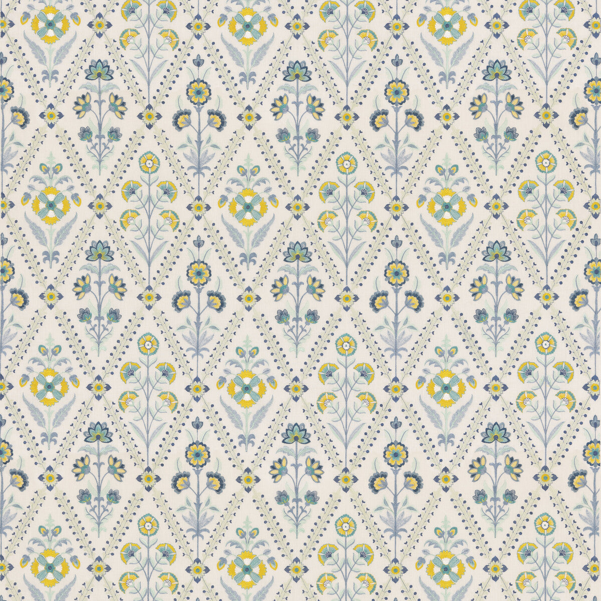 G P & J BAKER BF10998.1.0 PERRYCROFT BLUE Fabric - Eade's Wallpaper