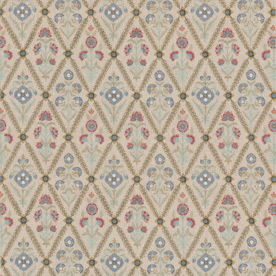 G P & J BAKER BF10998.2.0 PERRYCROFT RED/GREEN Fabric - Eade's Wallpaper