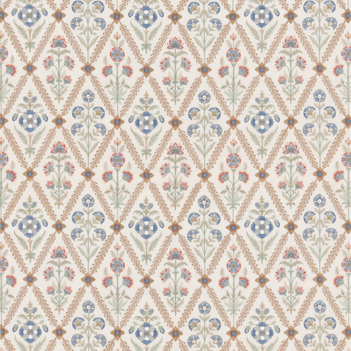 G P & J BAKER BF10998.3.0 PERRYCROFT CORAL Fabric - Eade's Wallpaper