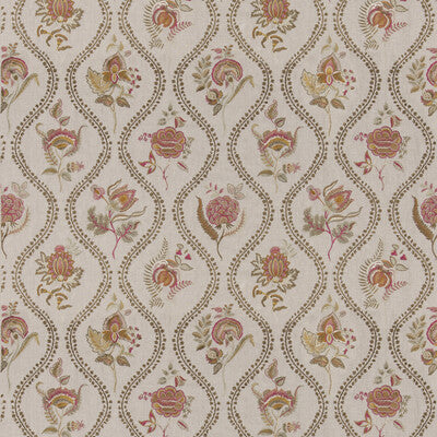 G P & J BAKER BF11025.3.0 BURFORD EMBROIDERY RED/BRONZE Fabric - Eade's Wallpaper
