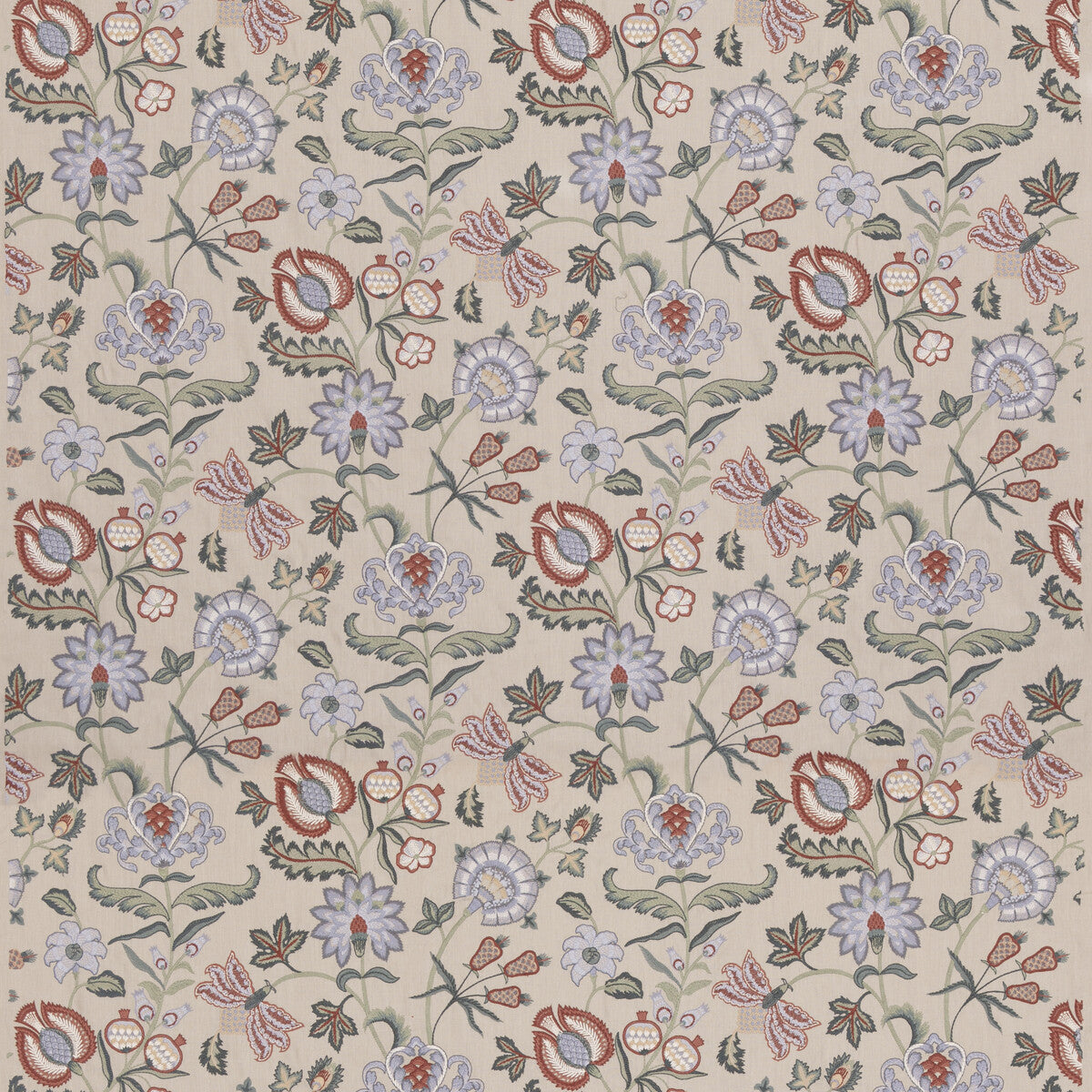 G P & J BAKER BF11033.1.0 SNOWHILL GREEN/RUSSET Fabric - Eade's Wallpaper