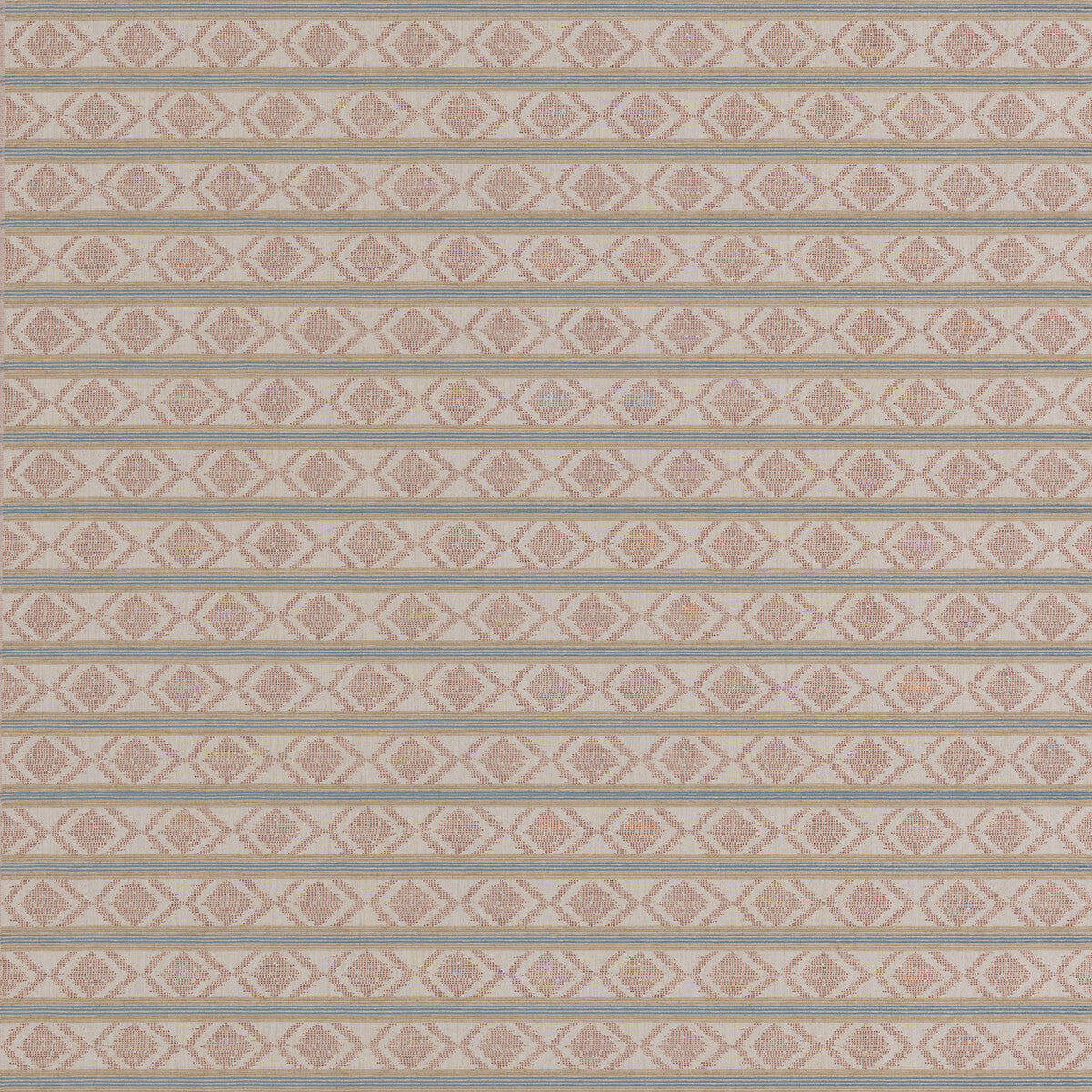 G P & J BAKER BF11034.3.0 BURFORD STRIPE CORAL/AQUA Fabric - Eade's Wallpaper