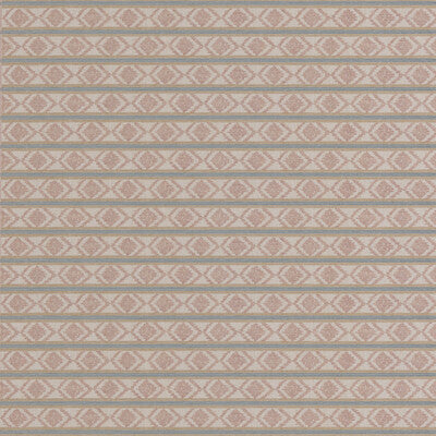 G P & J BAKER BF11034.3.0 BURFORD STRIPE CORAL/AQUA Fabric - Eade's Wallpaper