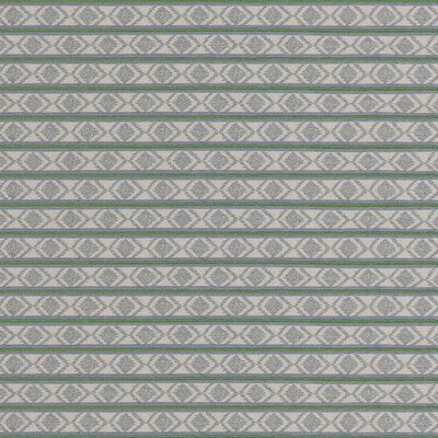 G P & J BAKER BF11034.7.0 BURFORD STRIPE BLUE/GREEN Fabric - Eade's Wallpaper