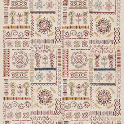 G P & J BAKER BF11055.3.0 SPIN OFF RED/GREEN Fabric - Eade's Wallpaper