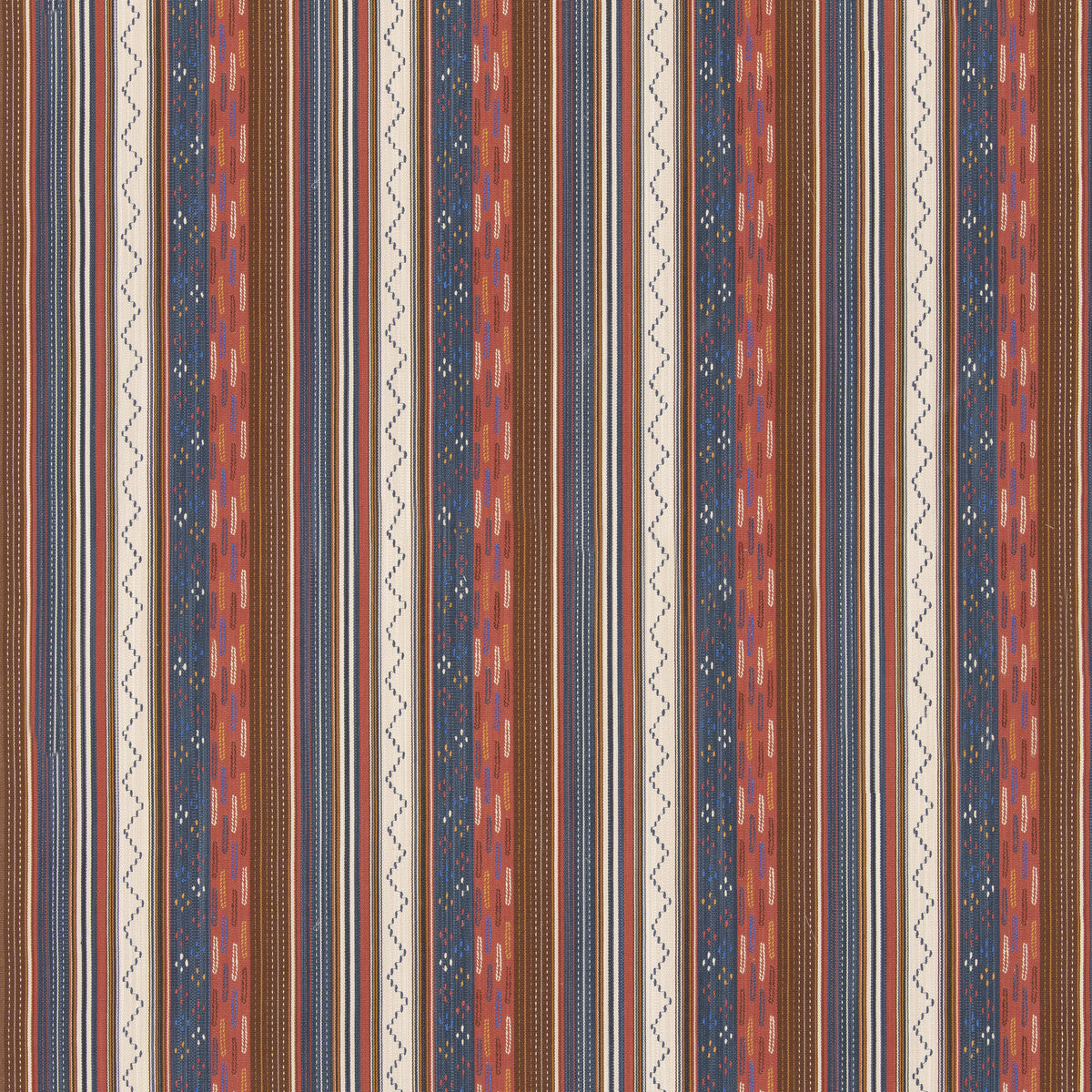 G P & J BAKER BF11060.1.0 RUNAWAY CORAL/INDIGO Fabric - Eade's Wallpaper