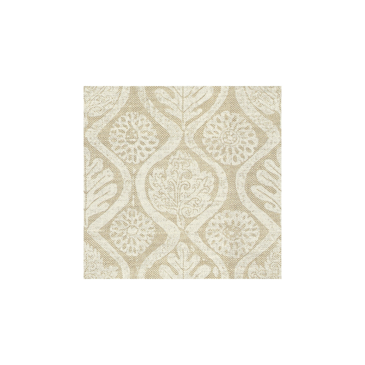 LEE JOFA BFC-3515.1.0 OAKLEAVES WHITE/OAT Fabric - Eade's Wallpaper