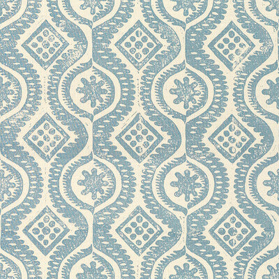 LEE JOFA BFC-3518.15.0 DAMASK BLUE Fabric - Eade's Wallpaper
