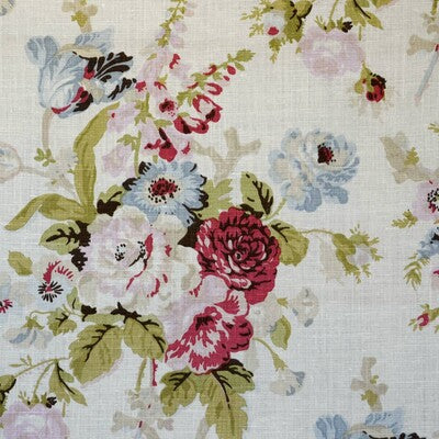 LEE JOFA BFC-3625.73.0 GRENVILLE LINEN PINK/GREEN Fabric - Eade's Wallpaper