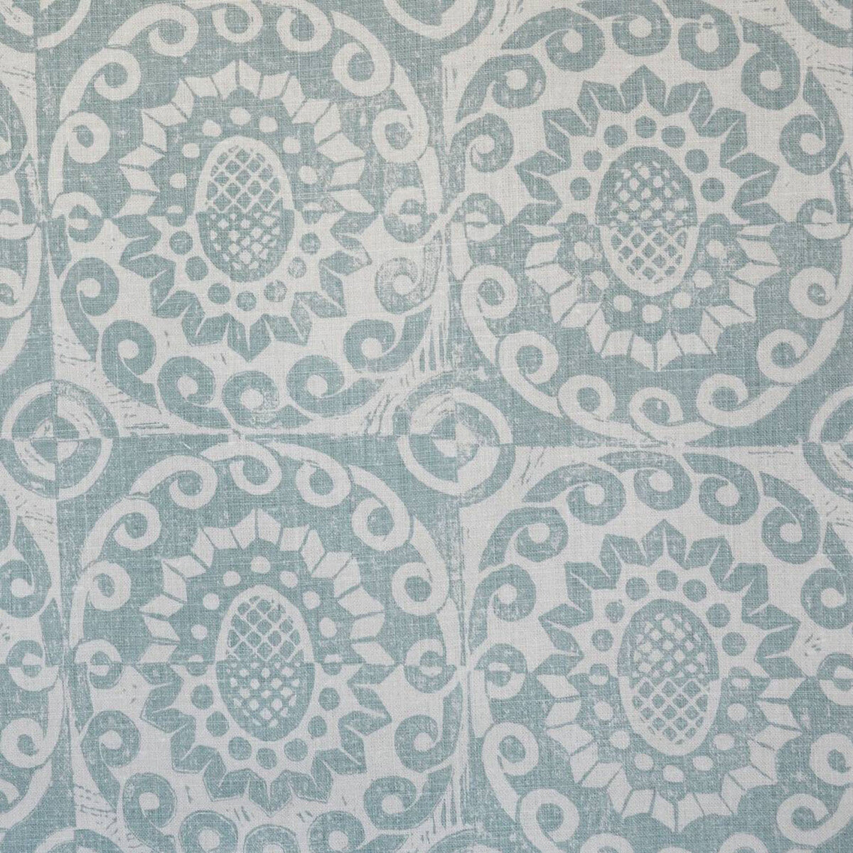 LEE JOFA BFC-3628.3.0 PINEAPPLE ON OATMEAL AQUA Fabric - Eade's Wallpaper